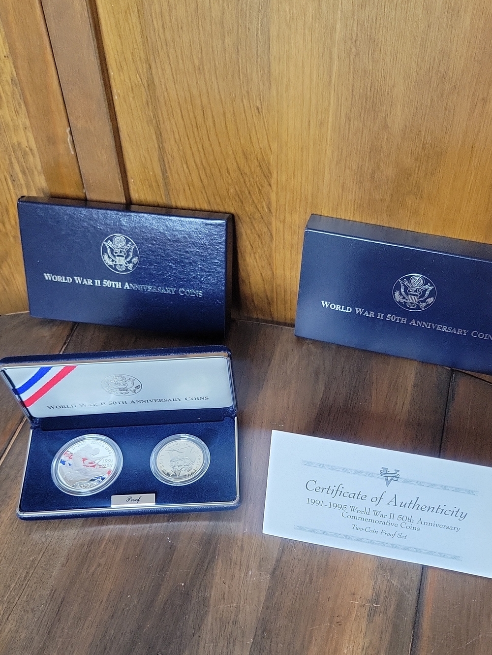 1991-1995 US Mint World War II 50th Anniversary 2 Coin Proof Set